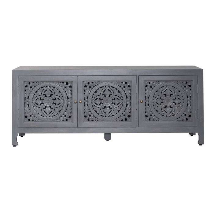 Liberty Furniture Marisol 65 Inch 3 Door Accent TV Stand in Weathered Honey and Soft Wash Gray image
