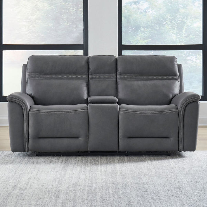 Liberty Furniture Cooper Loveseat w/Console P3 & ZG in Blue Gray
