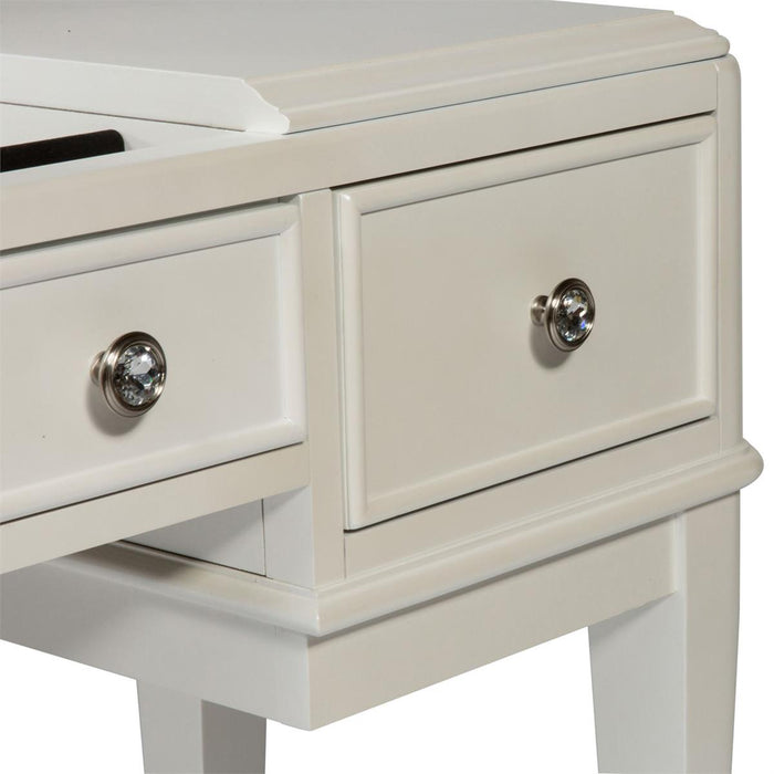 Liberty Furniture Stardust Vanity Desk in Iridescent White