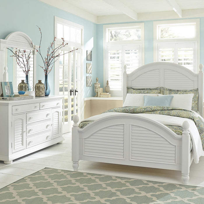 Summer House I King Poster Bed, Dresser & Mirror, Chest