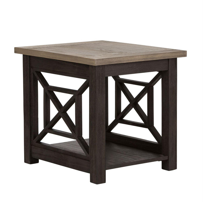Liberty Heatherbrook End Table in Charcoal and Ash