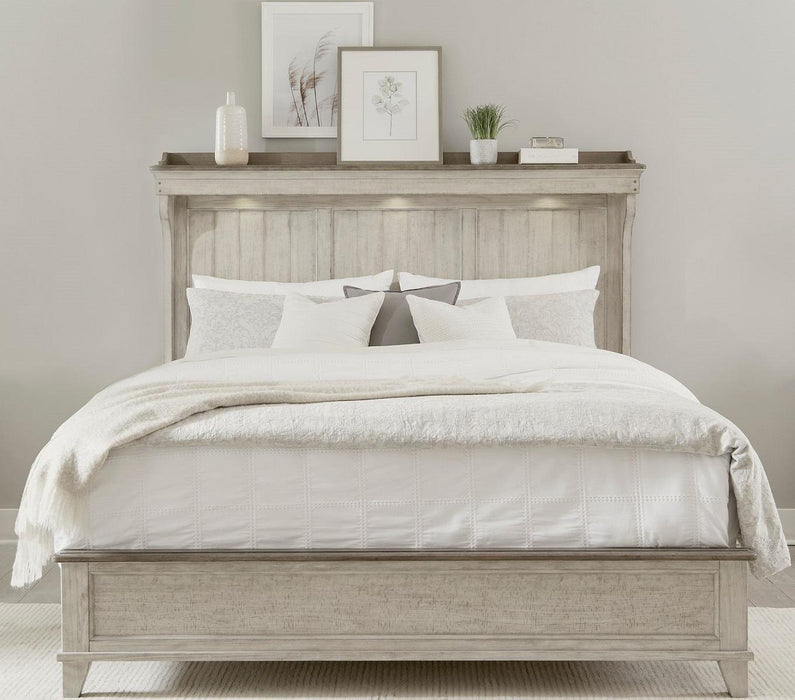 Liberty Furniture Ivy Hollow King Mantle Bed in Weathered Linen