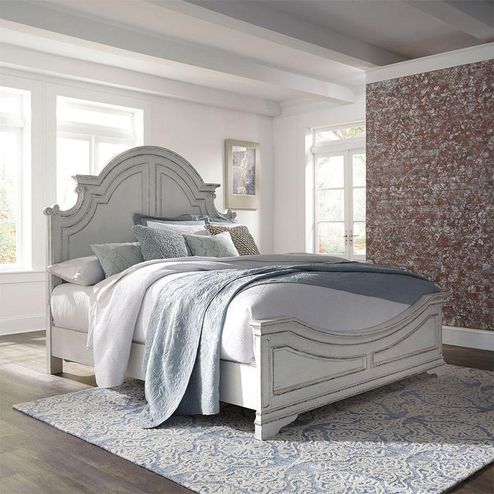Liberty Magnolia Manor King Panel Bed in Antique White