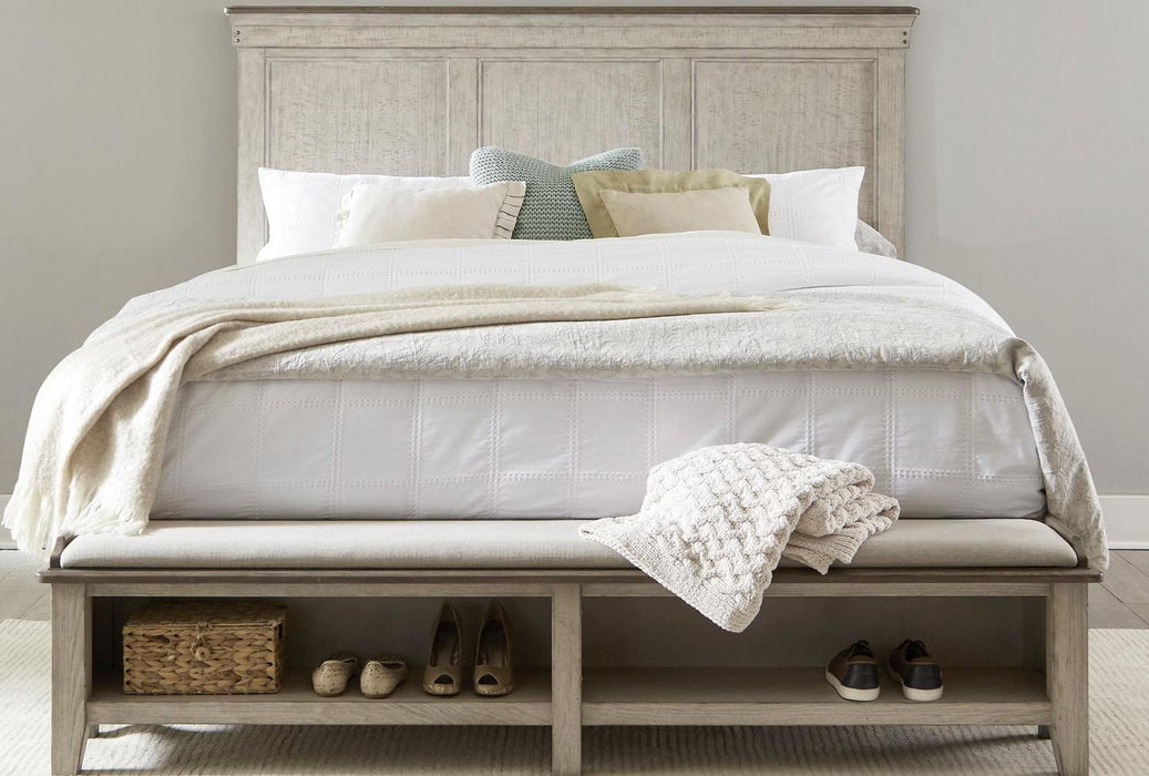 Liberty Furniture Ivy Hollow Queen Storage Bed in Weathered Linen