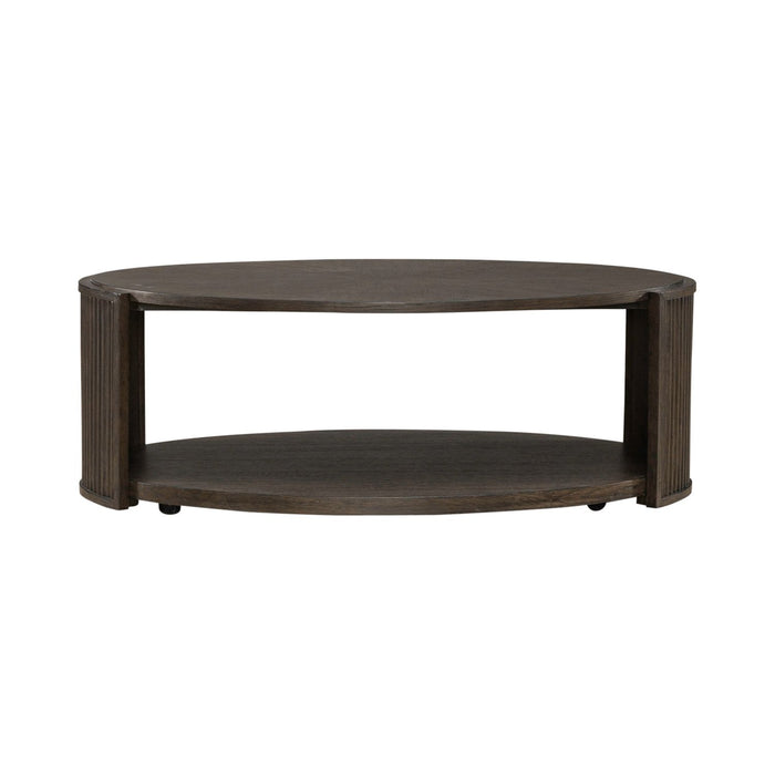 City View Oval Cocktail Table in Coffee Bean
