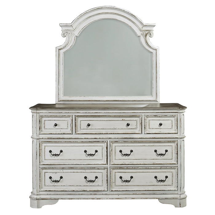 Magnolia Manor King California Panel Bed, Dresser & Mirror, Chest