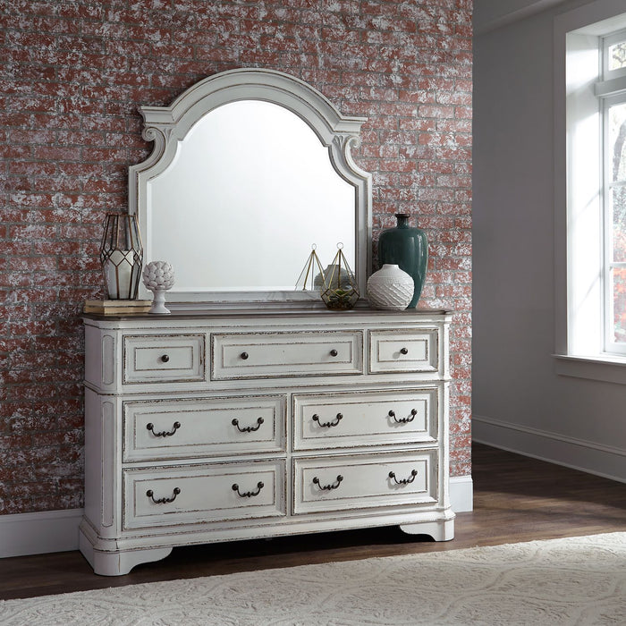 Magnolia Manor King Panel Bed, Dresser & Mirror, Chest
