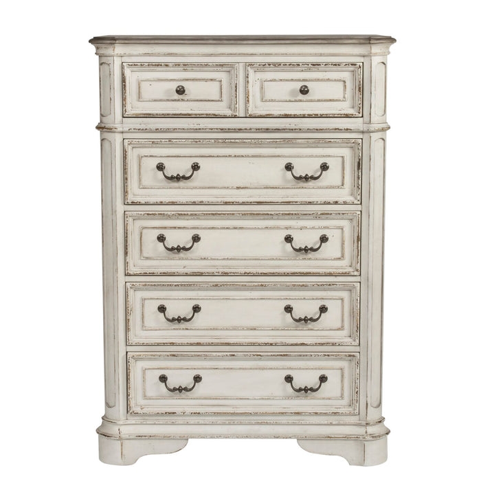 Magnolia Manor Queen Panel Bed, Dresser & Mirror, Chest, Night Stand