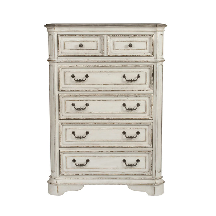 Magnolia Manor Queen Uph Sleigh Bed, Dresser & Mirror, Chest, Night Stand