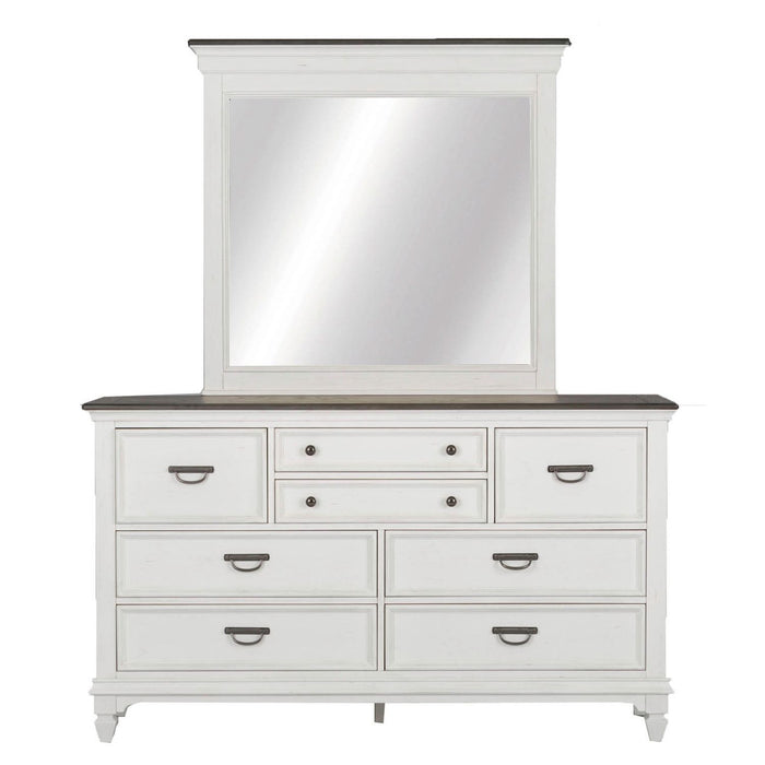 Allyson Park King California Panel Bed, Dresser & Mirror, Night Stand