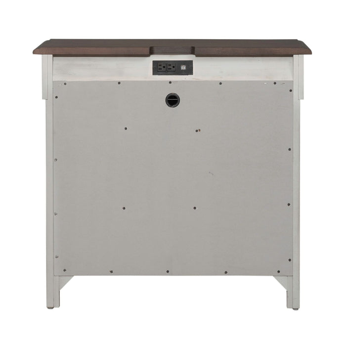 Ivy Hollow 3 Drawer Bedside Chest w/ Charging Station in Weathered Linen