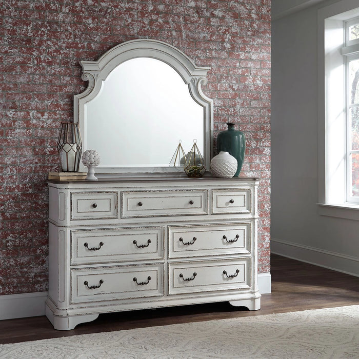 Magnolia Manor Uph Bed, Dresser & Mirror image