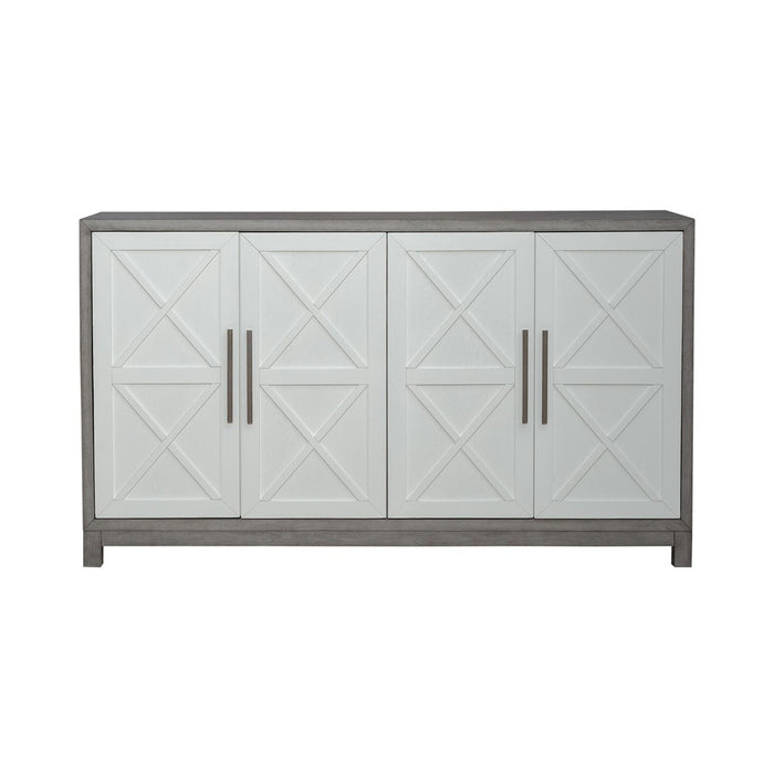 Liberty Furniture Palmetto Heights Accent Buffet in Shell White & Driftwood EST SHIP TIME APPX 4 WEEKS