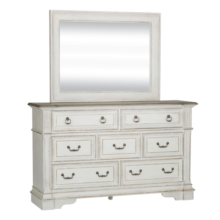 Abbey Park Panel Bed, Dresser & Mirror, Chest image