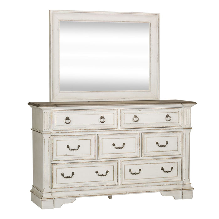 Abbey Park King Uph Sleigh Bed, Dresser & Mirror