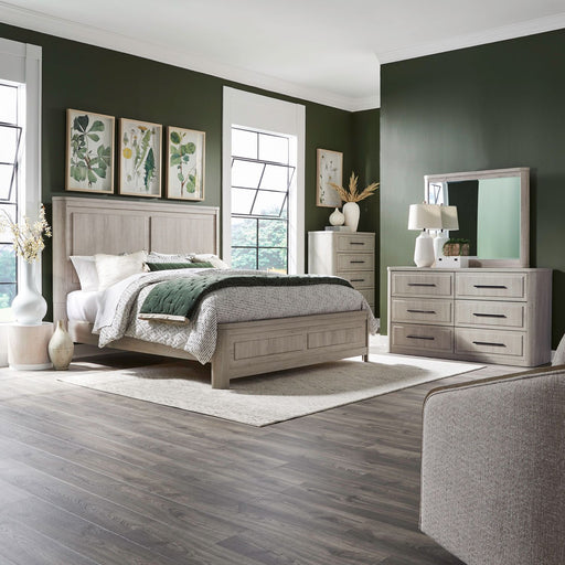 Modern Play Queen Panel Bed, Dresser & Mirror, Chest image