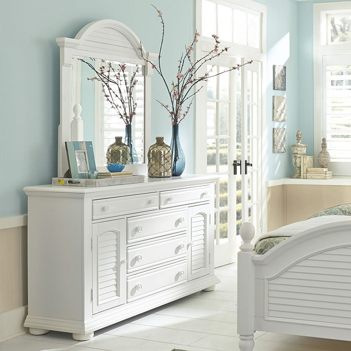 Summer House I King Panel Bed, Dresser & Mirror, Chest