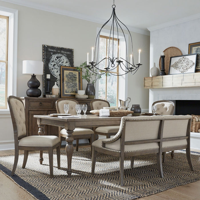 Americana Farmhouse Optional 6 Piece Leg Table Set image