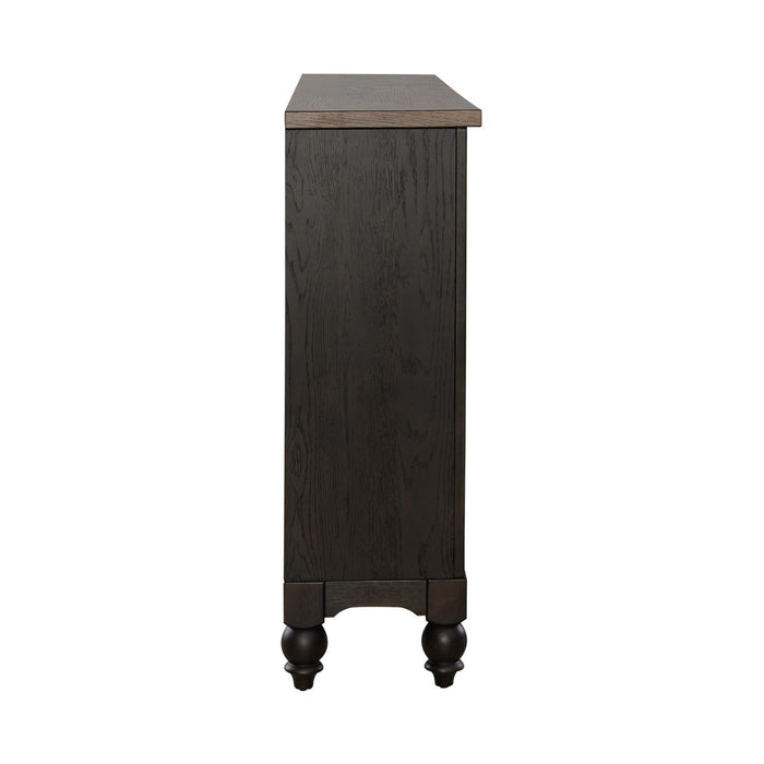 Americana Farmhouse Hall Buffet in Dusty Taupe & Black