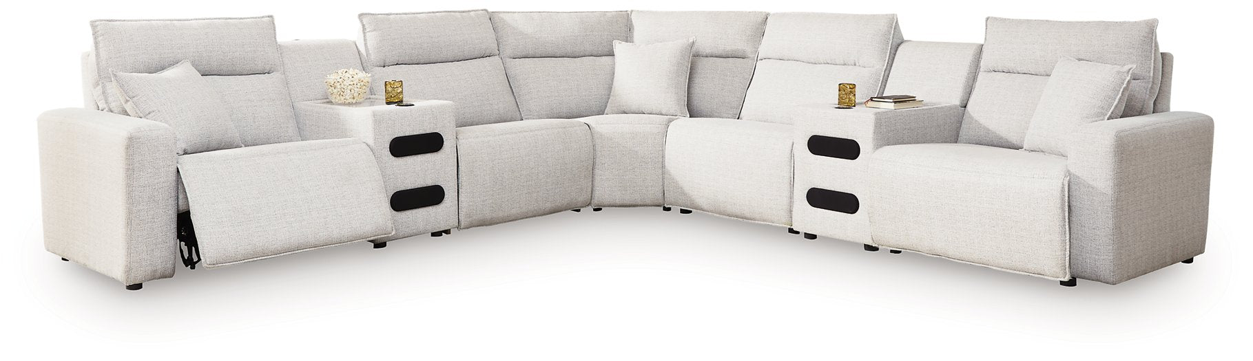 Modmax II Power Reclining Sectional with Audio Consoles - Williston Home Furniture (Williston, FL)