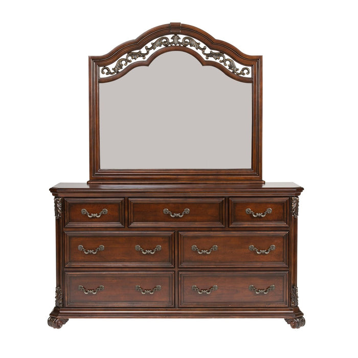 Messina Estates King Poster Bed, Dresser & Mirror, Chest