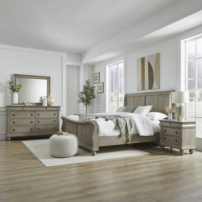 Rustic Traditions King Sleigh Bed, Dresser & Mirror, Night Stand image