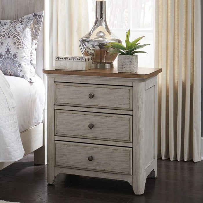 Liberty Furniture Farmhouse Reimagined Drawer Nightstand in Antique White