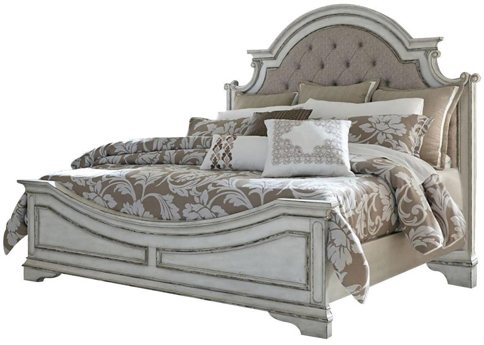 Liberty Magnolia Manor King Upholstered Bed in Antique White