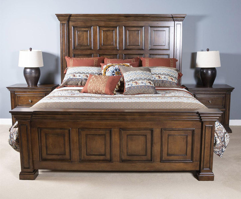 Liberty Furniture Big Valley California King Panel Bed in Brownstone