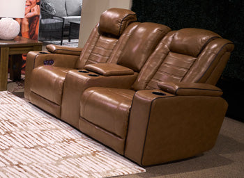 Gruaro Power Reclining Loveseat with Console - Williston Home Furniture (Williston, FL)
