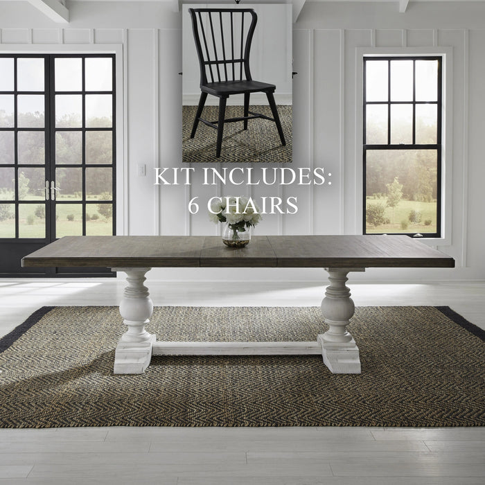 River Place Opt 7 Piece Trestle Table Set image