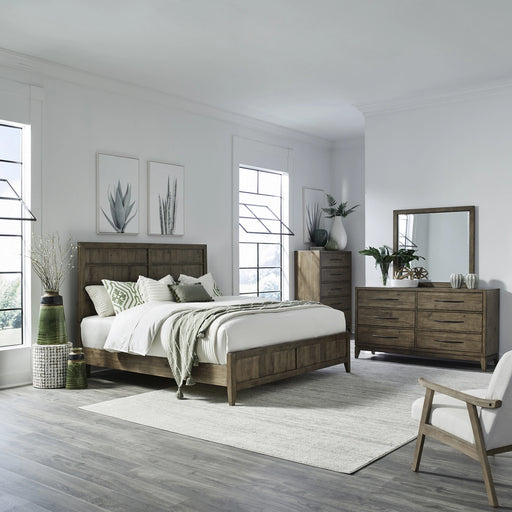 Shaker Lakes King Panel Bed, Dresser & Mirror, Chest image